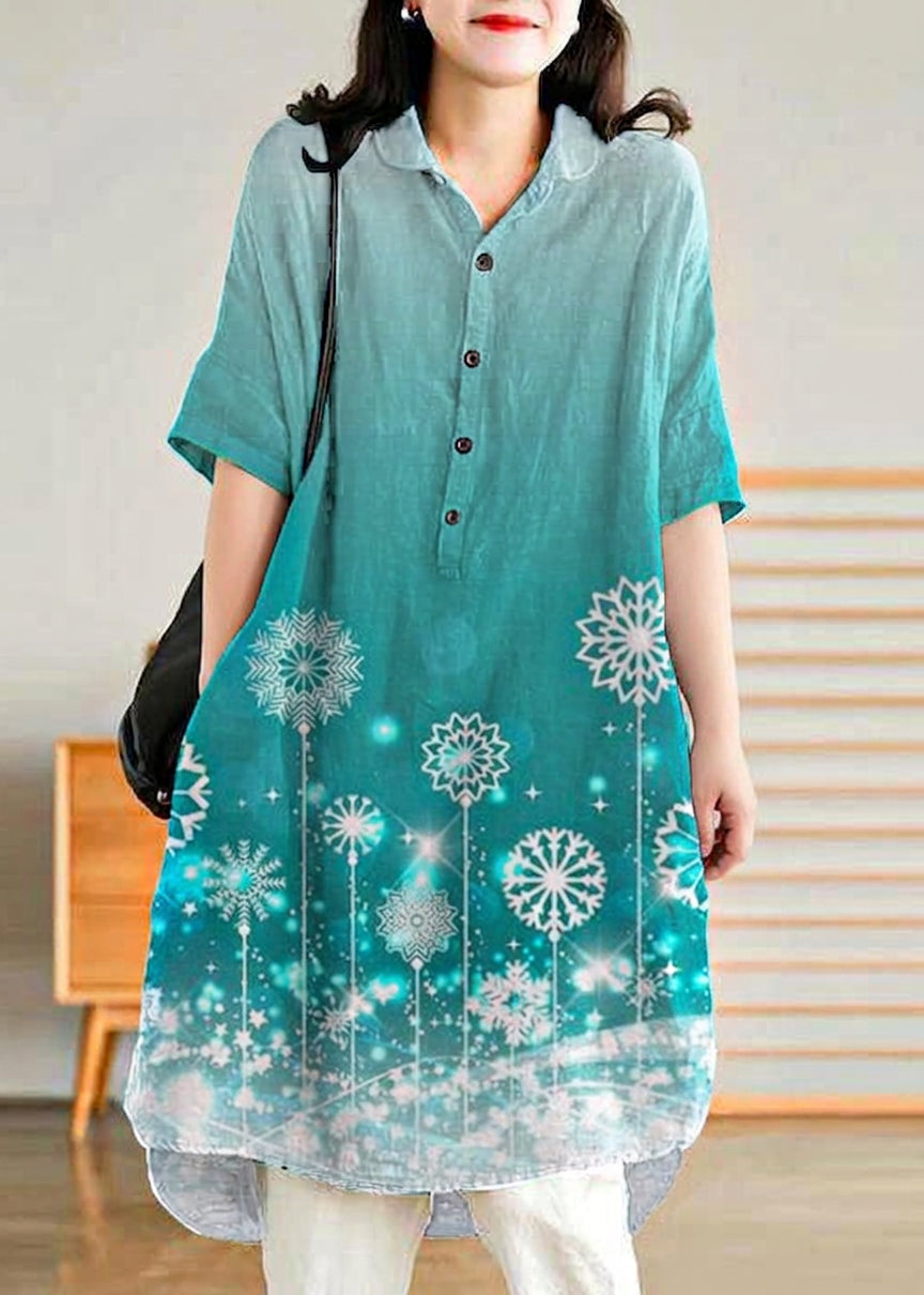 Mabel | Linen High-Low Collared Shirt Dress