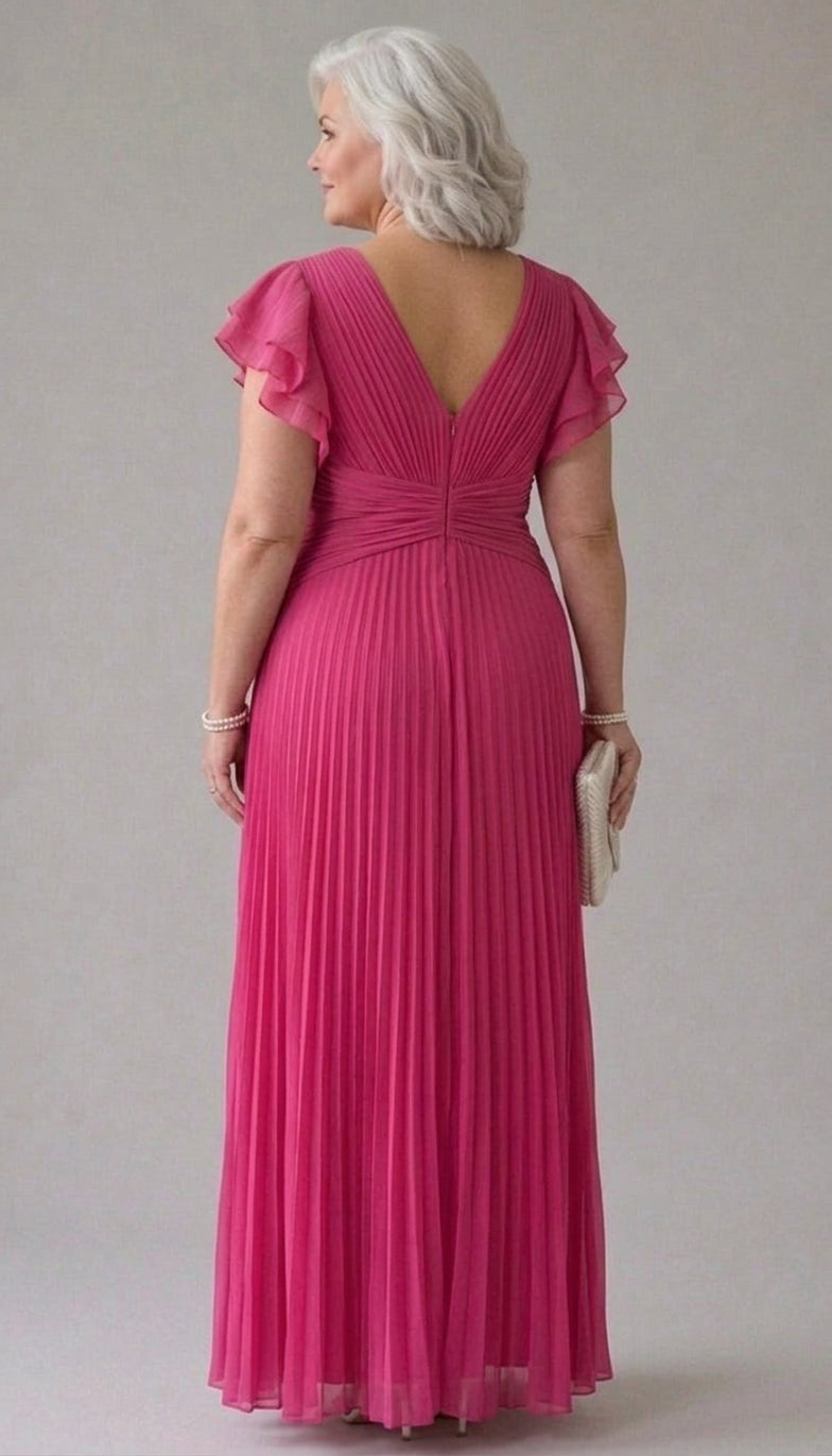 Jolene | Chiffon Round Neck Maxi Dress