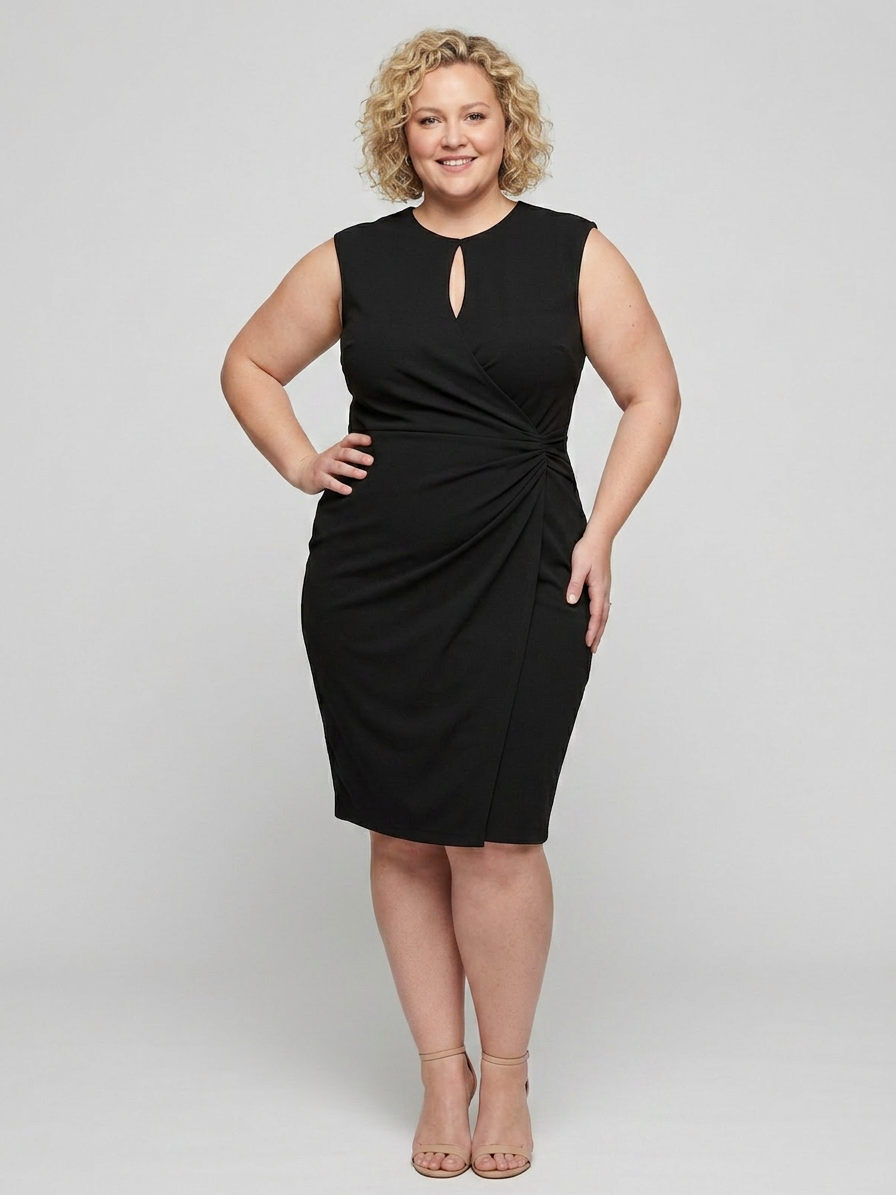 Roberta | Round Neck Knee-Length Dress