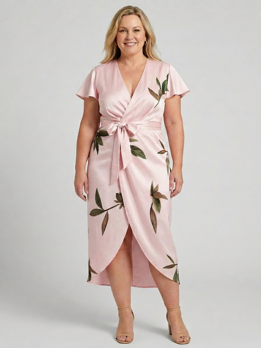 Karla | Tropical V-Neck Midi Dress
