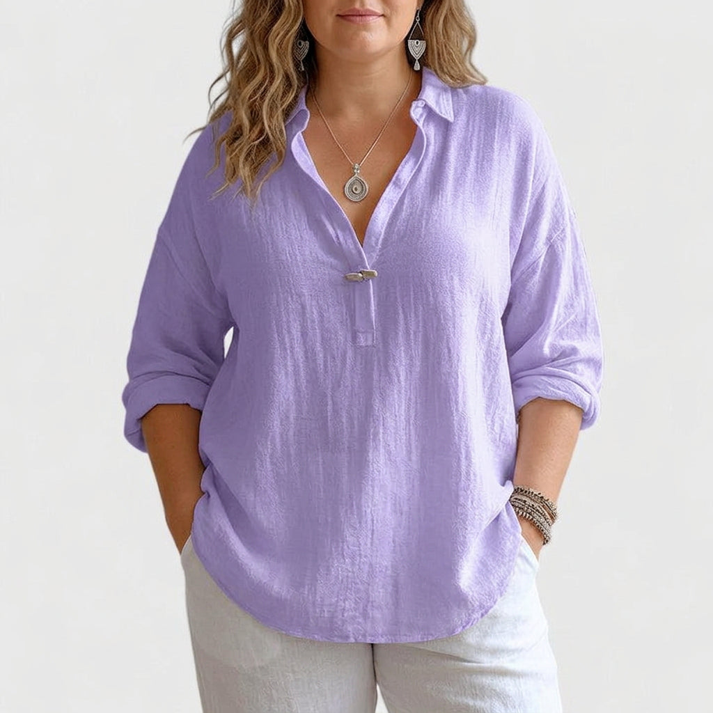 Adriana | Linen V-Neck Blouse