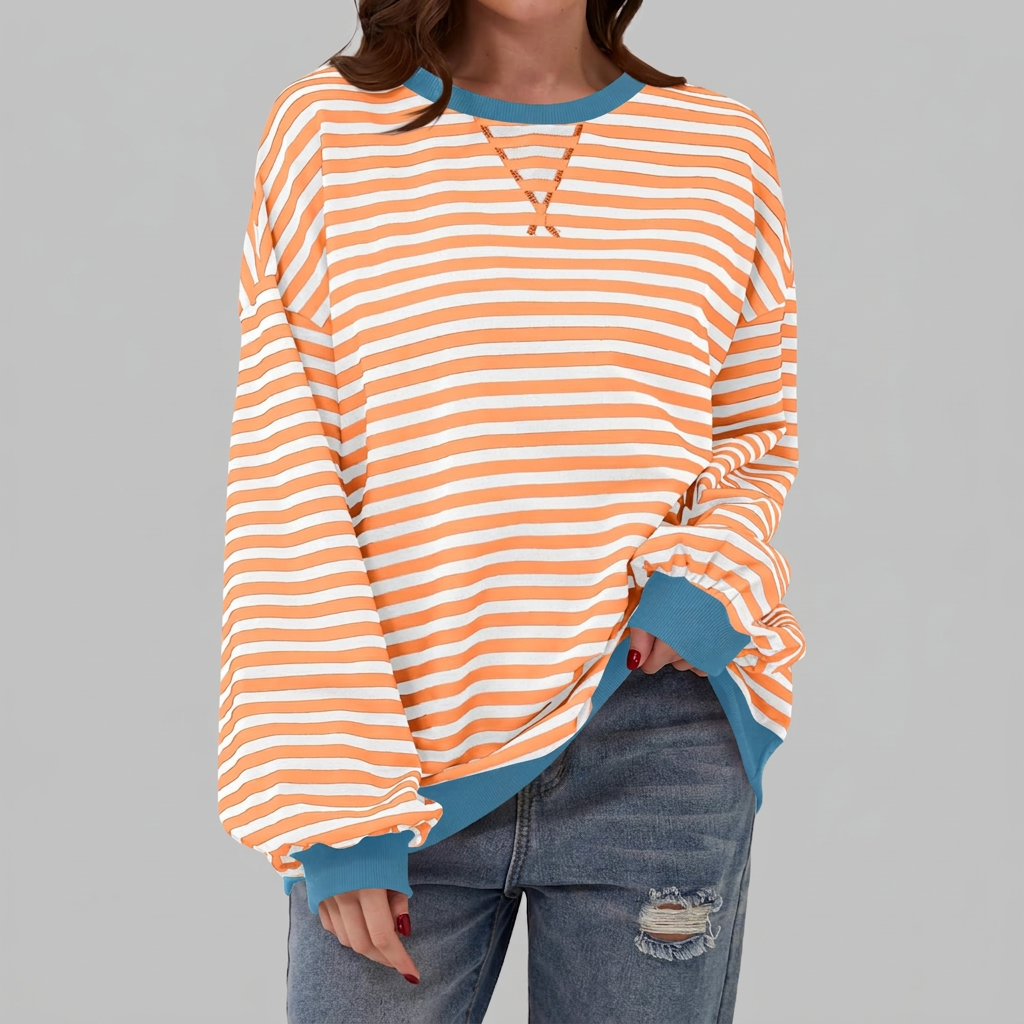 Blake | Striped Round Neck Knit Top