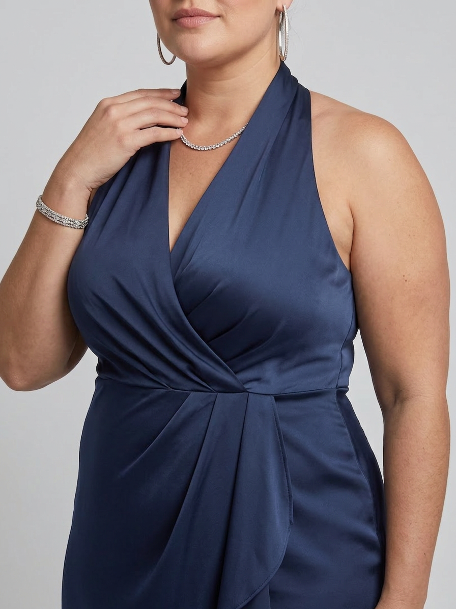 Alexa | Satin Halter High-Low Maxi Dress