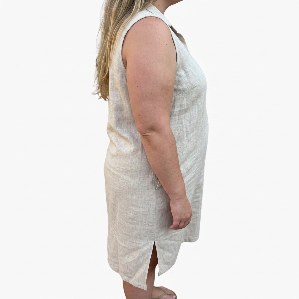 Reese | Linen Round Neck Mini Dress