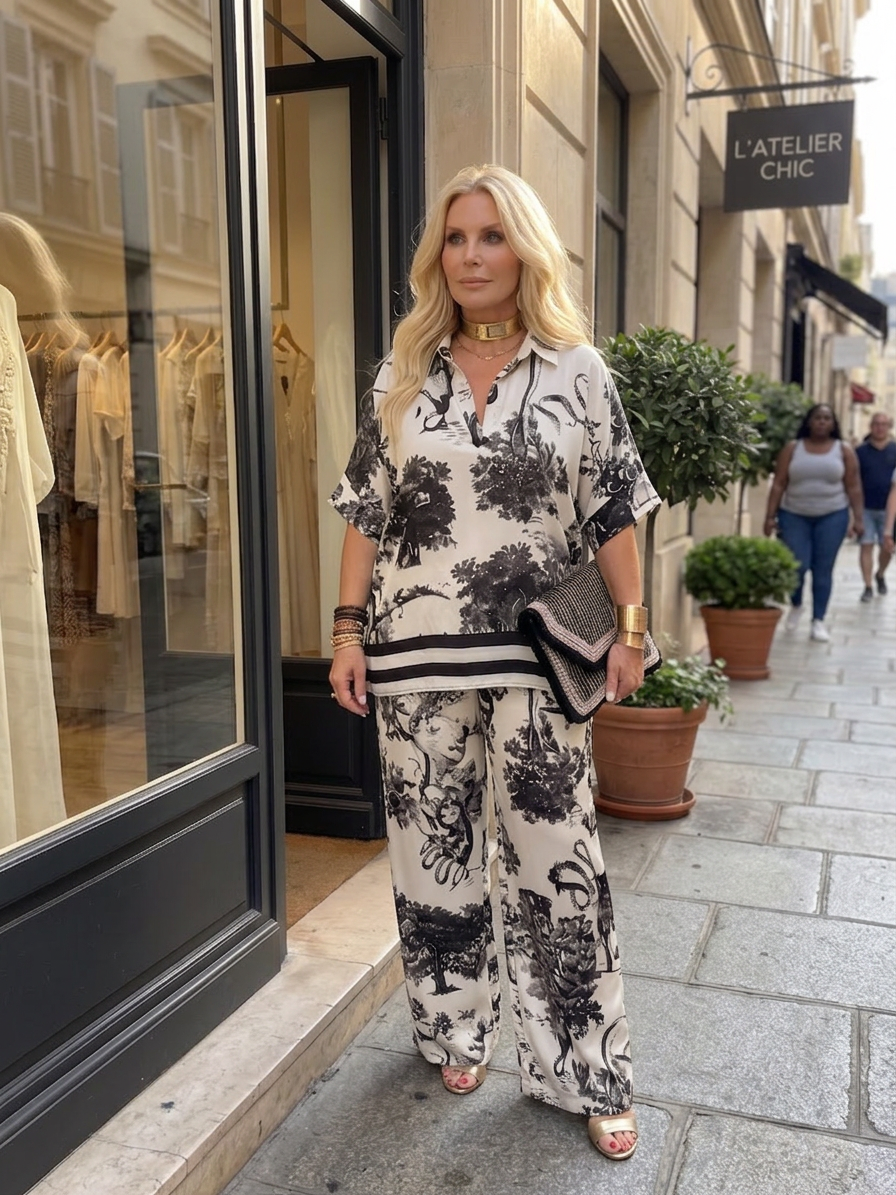 Sherry | Floral V-Neck Two-Piece Set