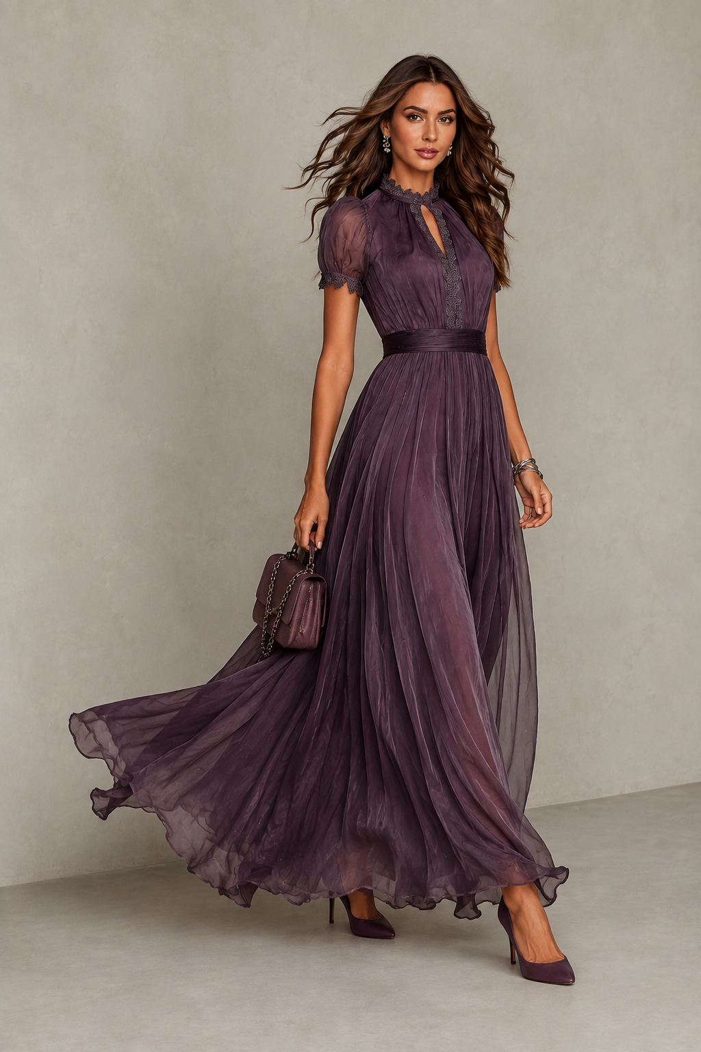 Dakota | Chiffon Puff Sleeve Maxi Dress