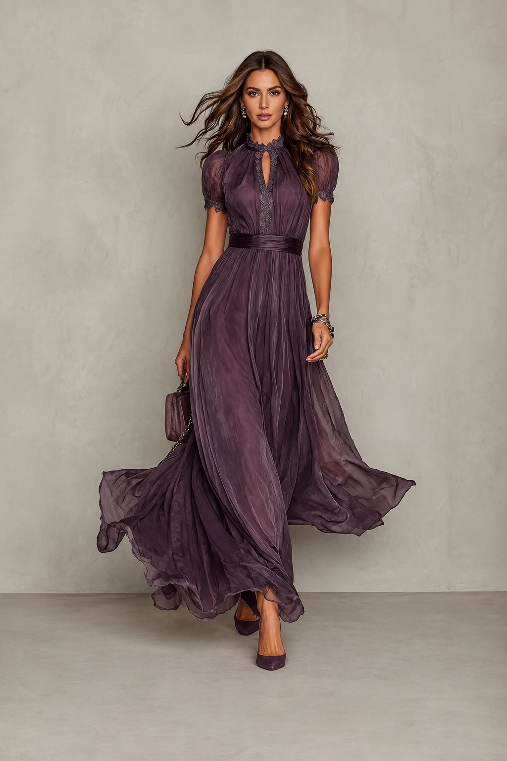 Dakota | Chiffon Puff Sleeve Maxi Dress