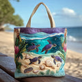 Lily | Lagoon Turtle Quilted Tote Bag