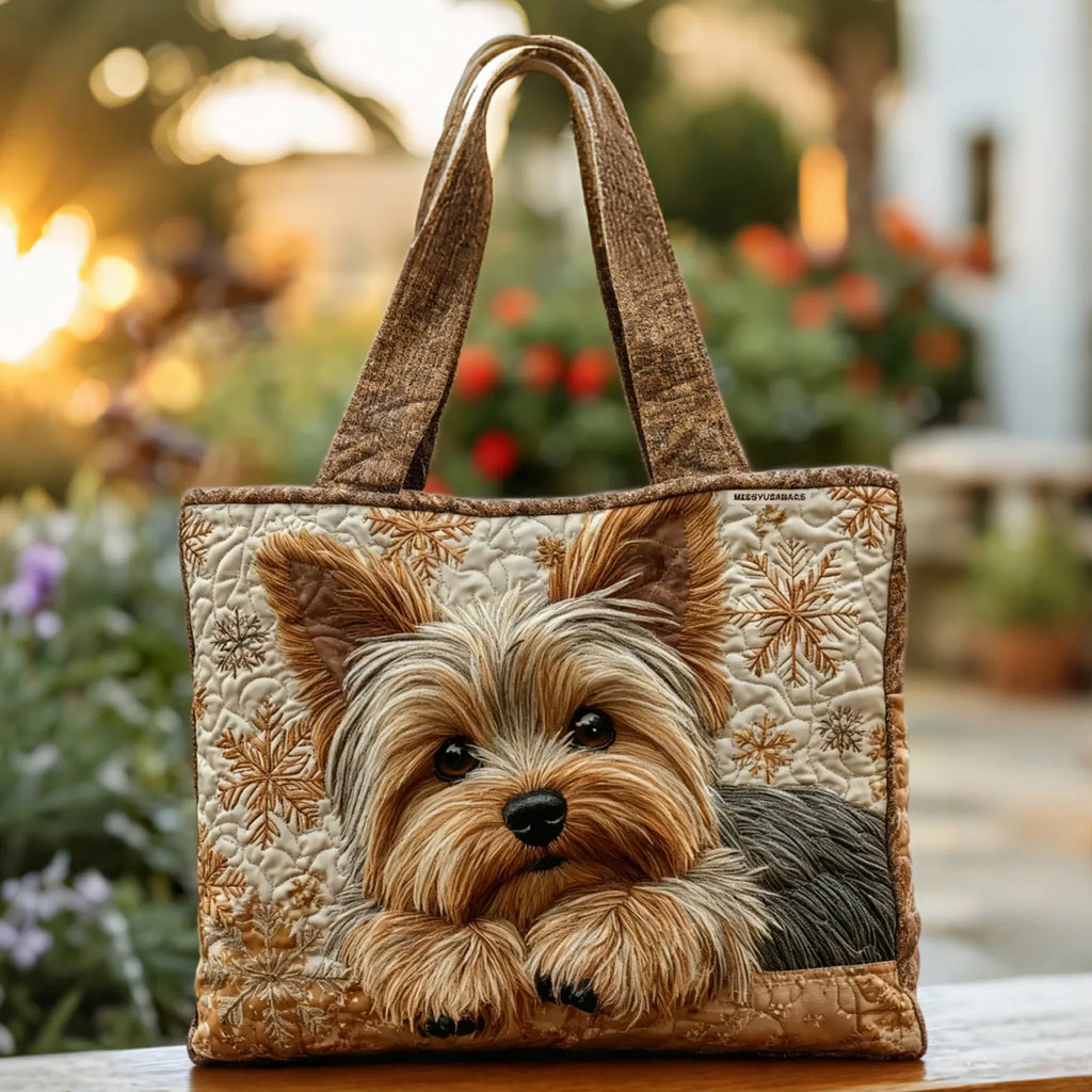 Leigh | Yorkshire Terrier Quilted Tote Bag