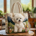 Hazel | Bichon Frise Quilted Tote Bag