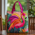 Sonia | Rainbow Flamingo Quilted Tote Bag