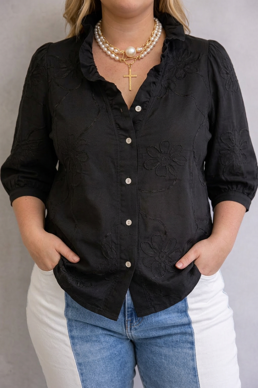 Lynn | Floral Round Neck Blouse