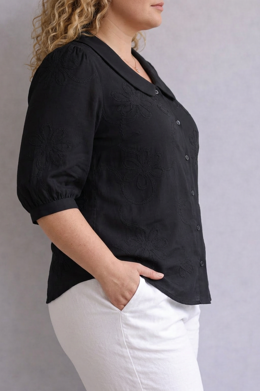 June | Floral Collared Blouse