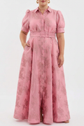Aubrey | Jacquard Collared Maxi Dress