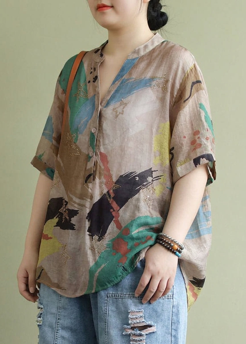 Tatum | Abstract Mock Neck Shirt