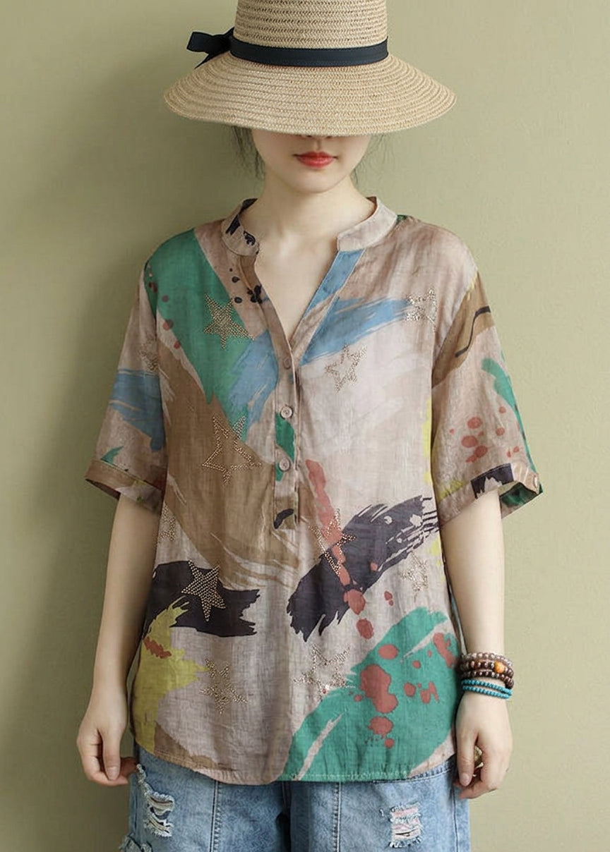Tatum | Abstract Mock Neck Shirt