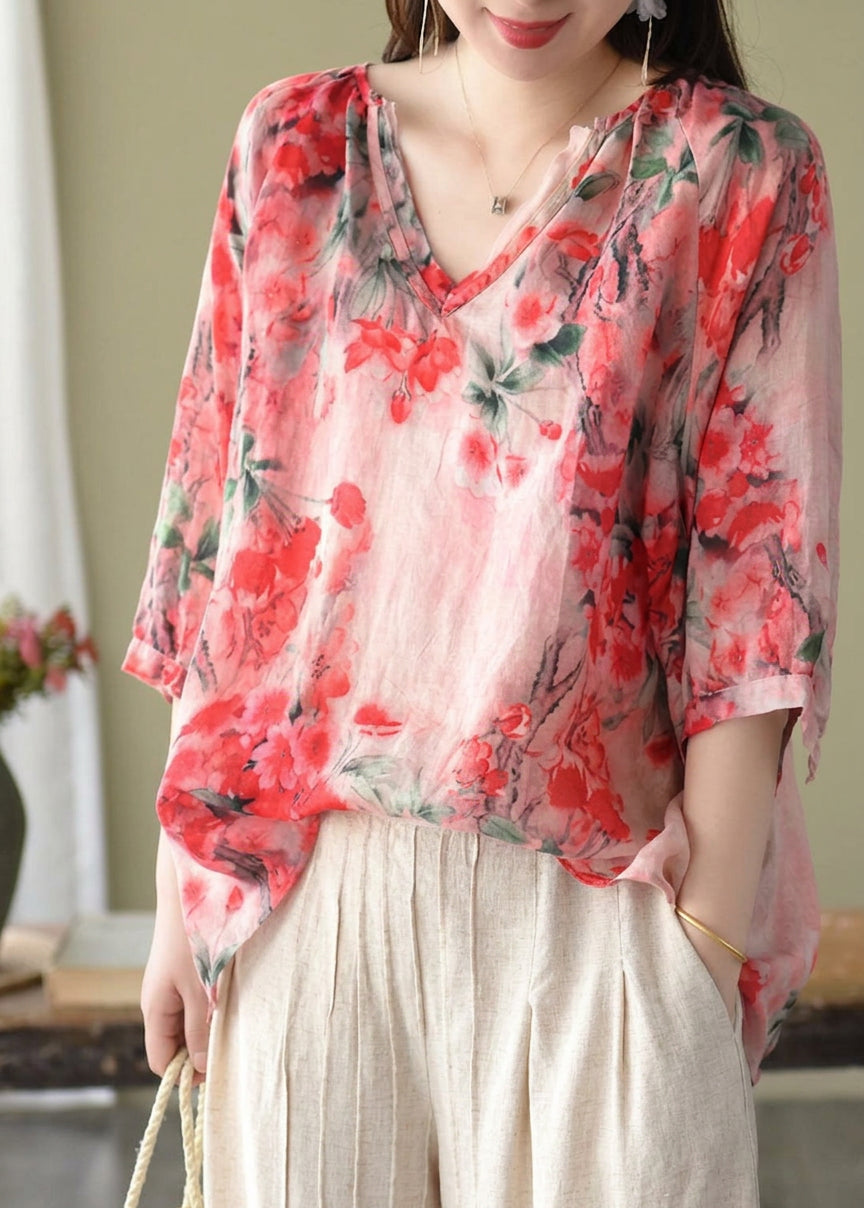 Harper | Floral V-Neck Blouse