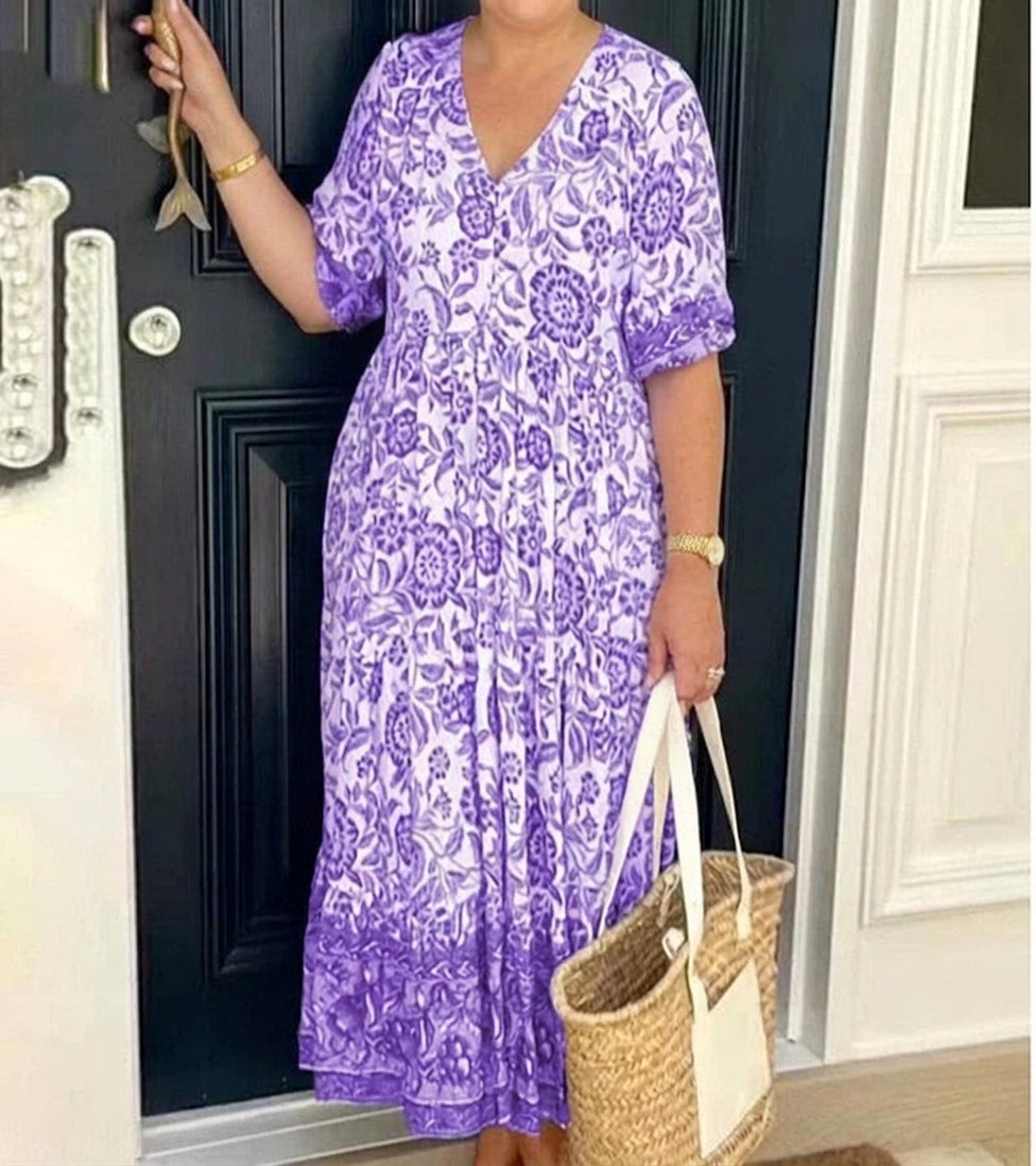 Gail | Floral V-Neck Maxi Dress