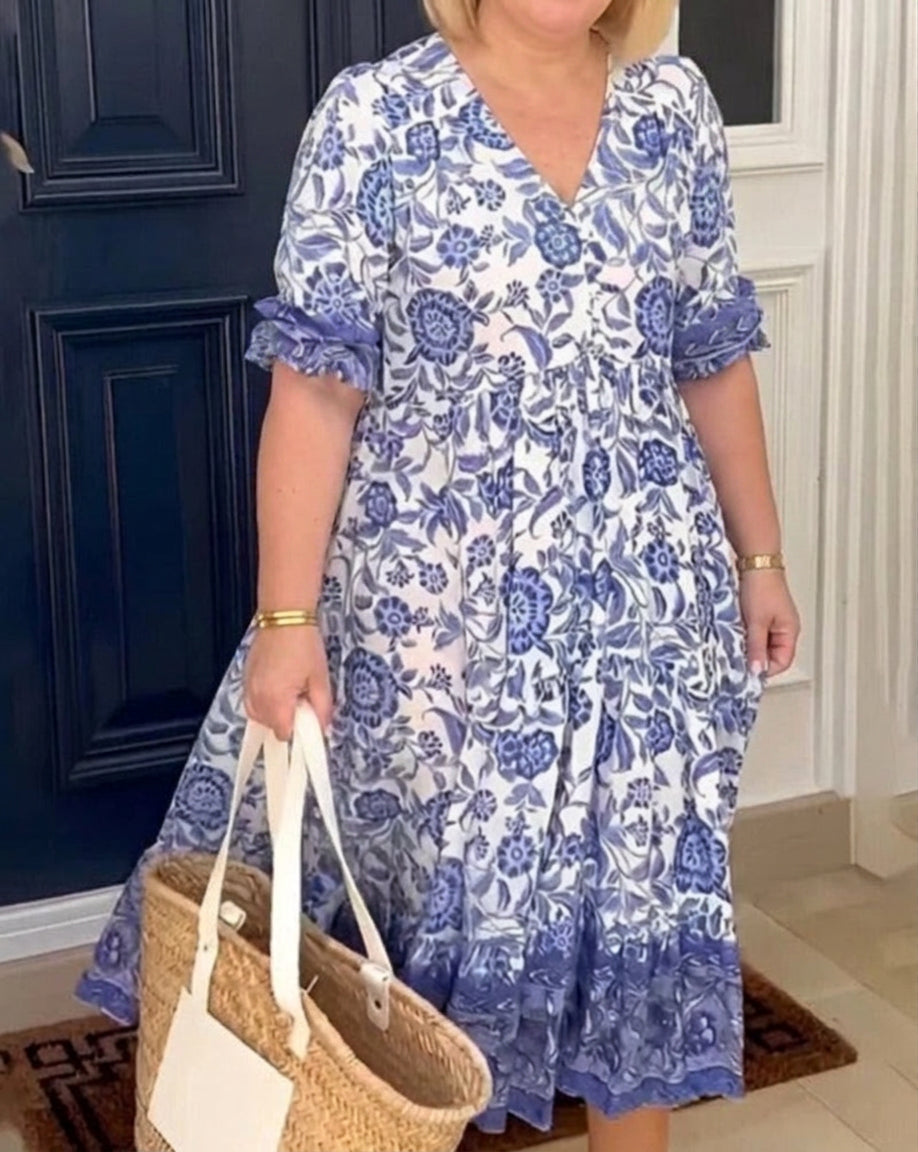 Gail | Floral V-Neck Maxi Dress