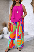 Kimberly | Abstract Sleeveless Two-Piece Set