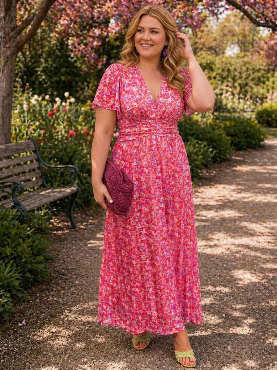 Denise | Floral V-Neck Maxi Dress