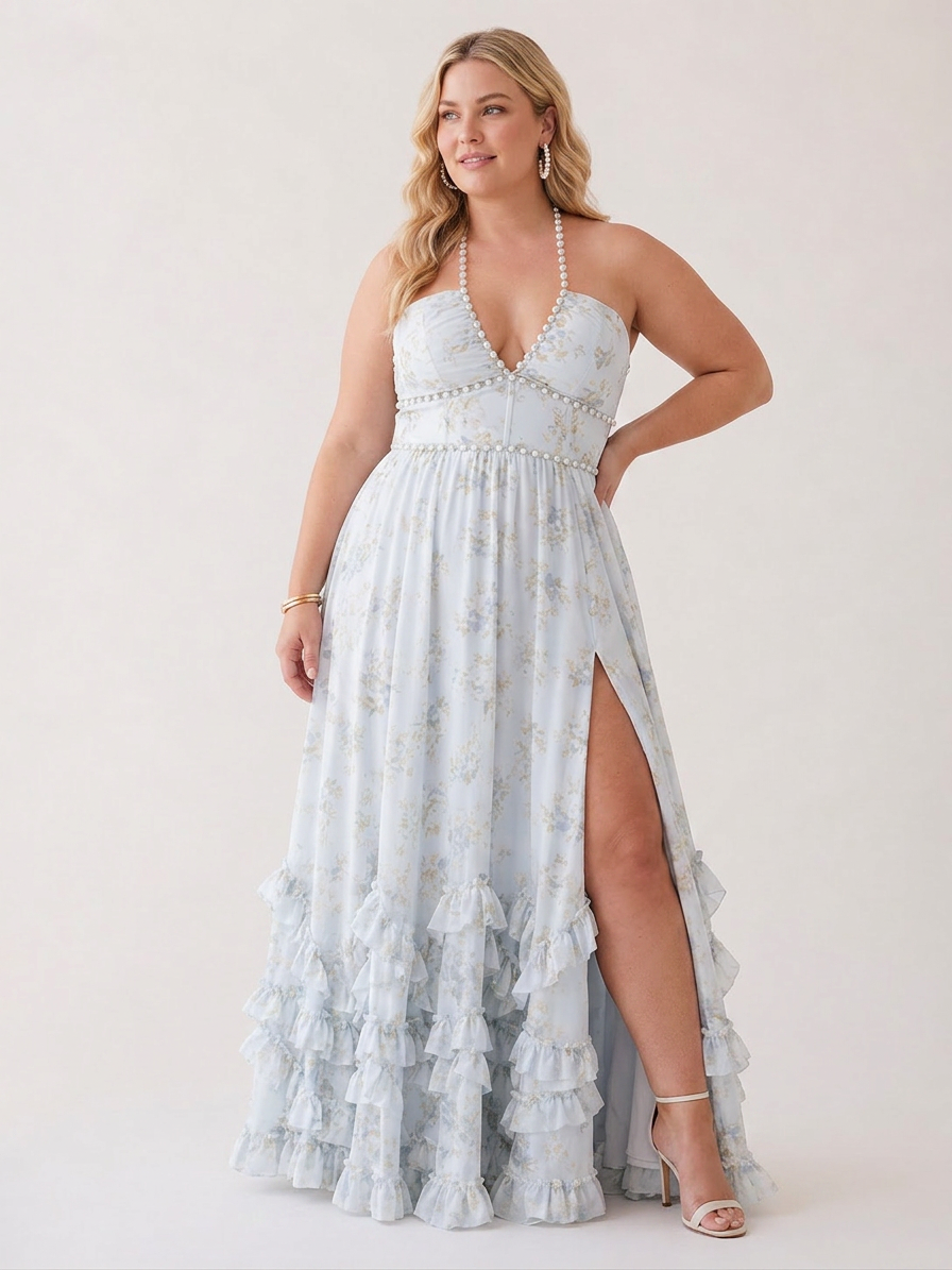 Corinne | Mesh Strapless Maxi Dress