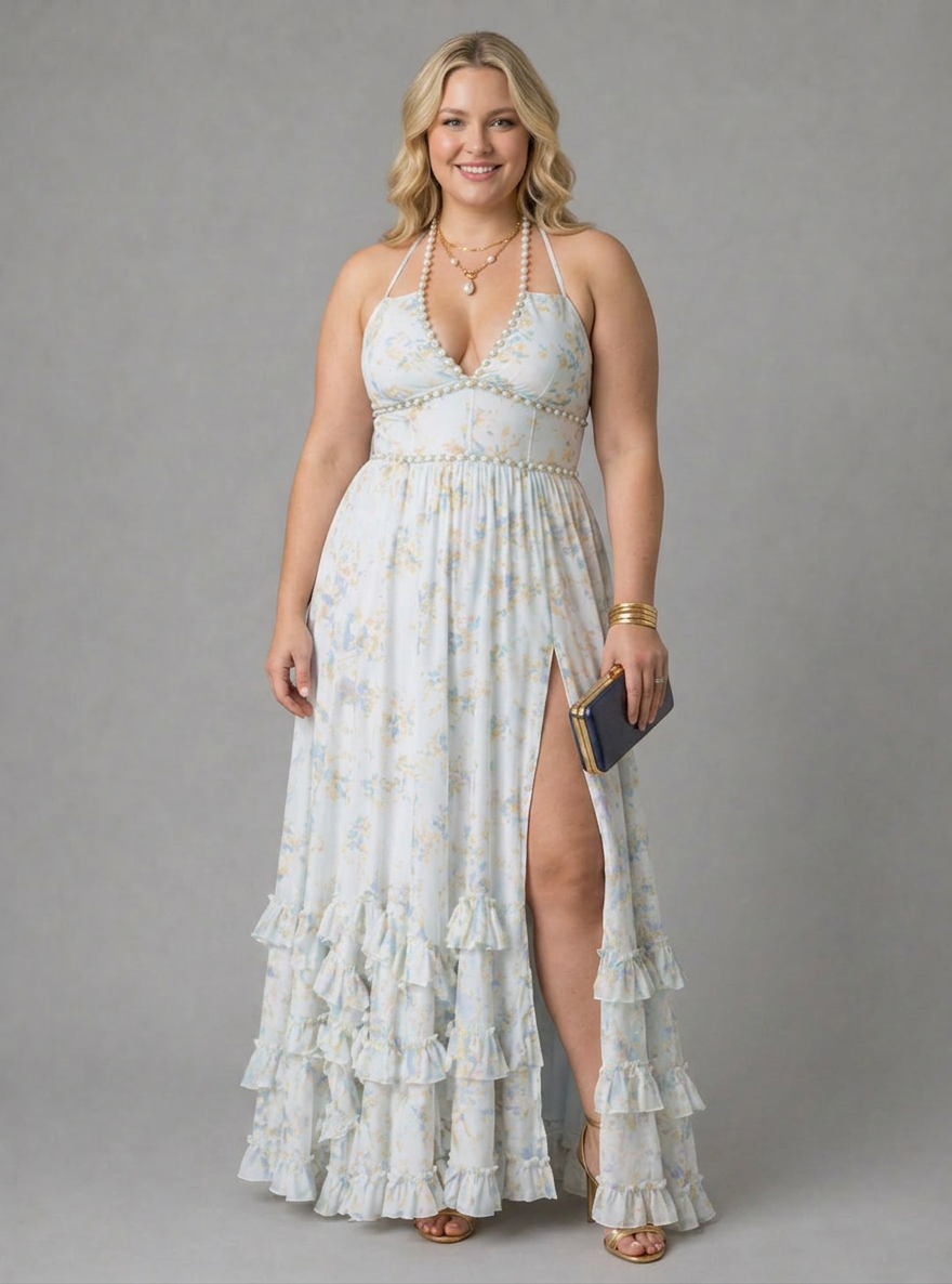 Corinne | Mesh Strapless Maxi Dress