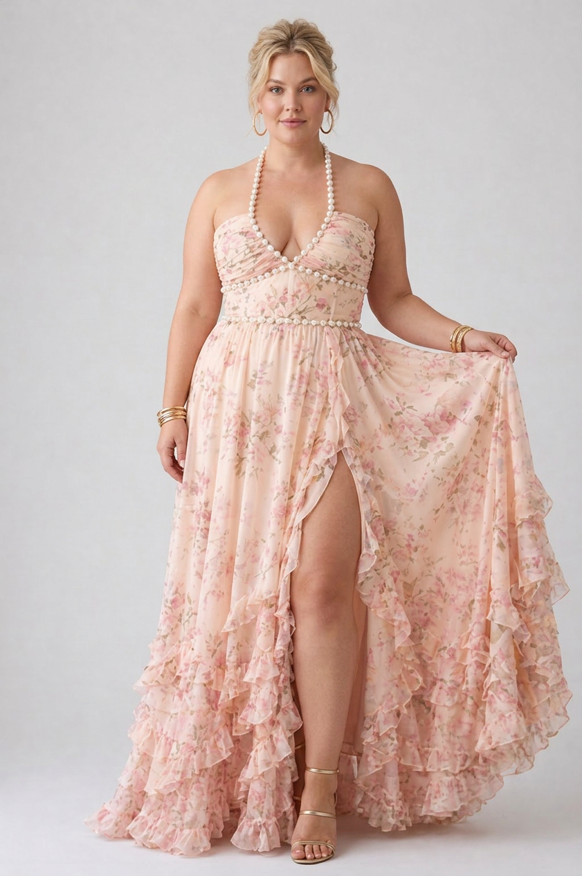 Corinne | Mesh Strapless Maxi Dress