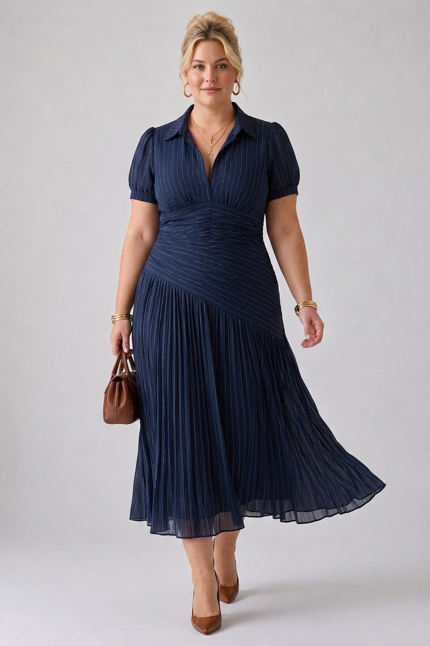 Leigh | Collared Midi Dress