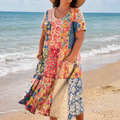 Judith | Floral Round Neck Midi Dress