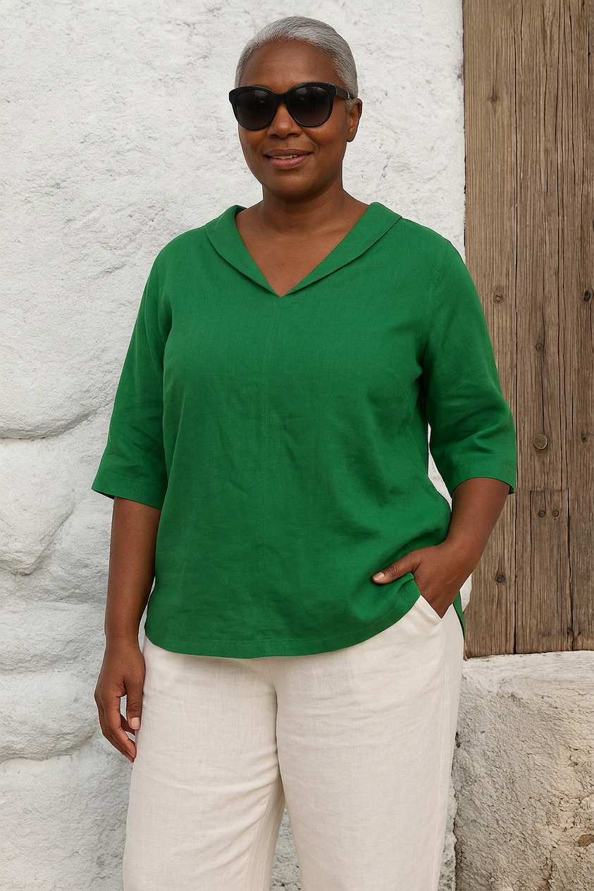 Dianne | Linen V-Neck Blouse