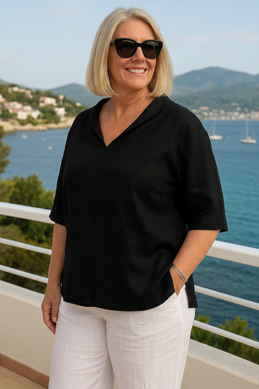 Dianne | Linen V-Neck Blouse