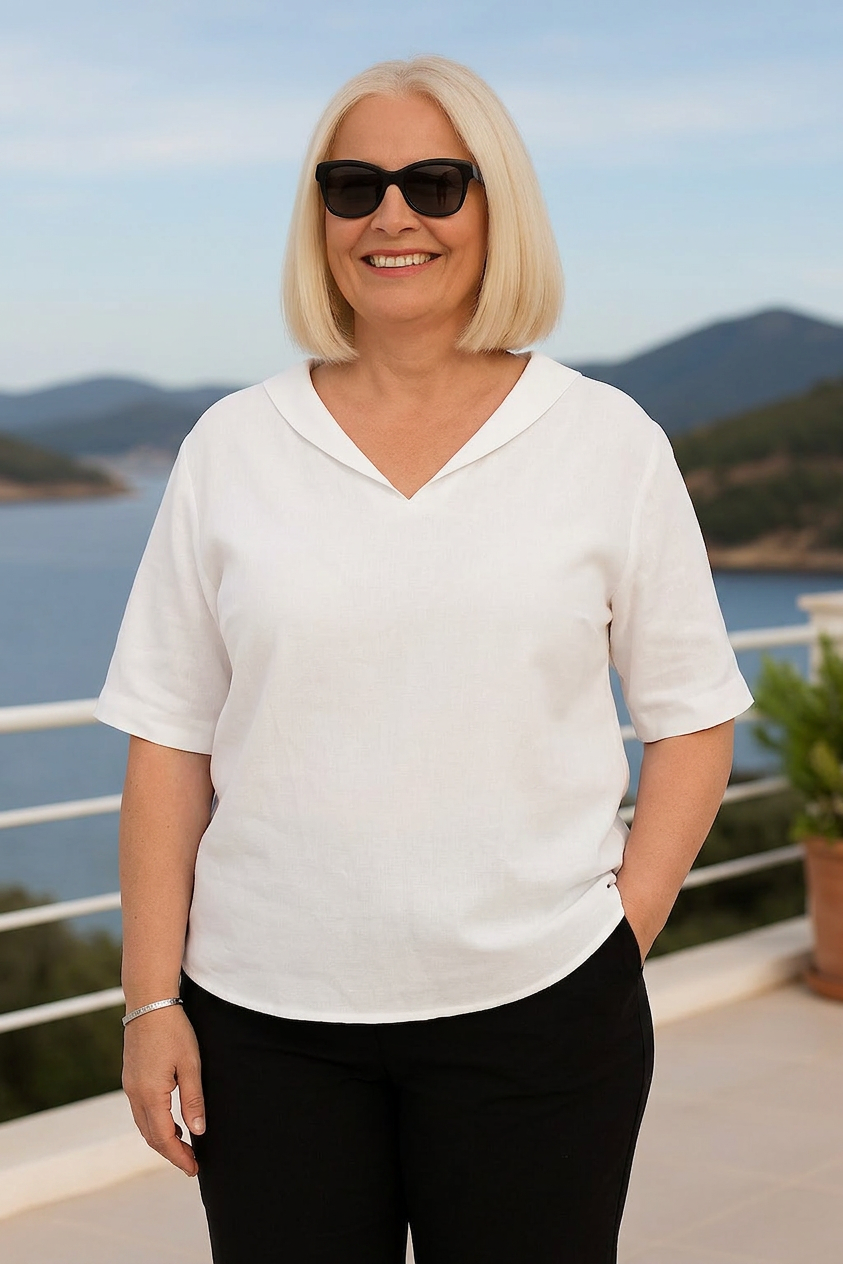 Dianne | Linen V-Neck Blouse