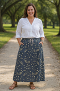 Olive | Floral Midi Skirt