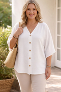 Heather | Linen V-Neck Top