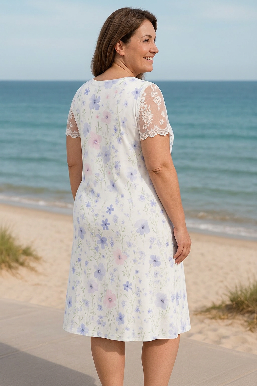 Bonnie | Lace Floral V-Neck Mini Dress