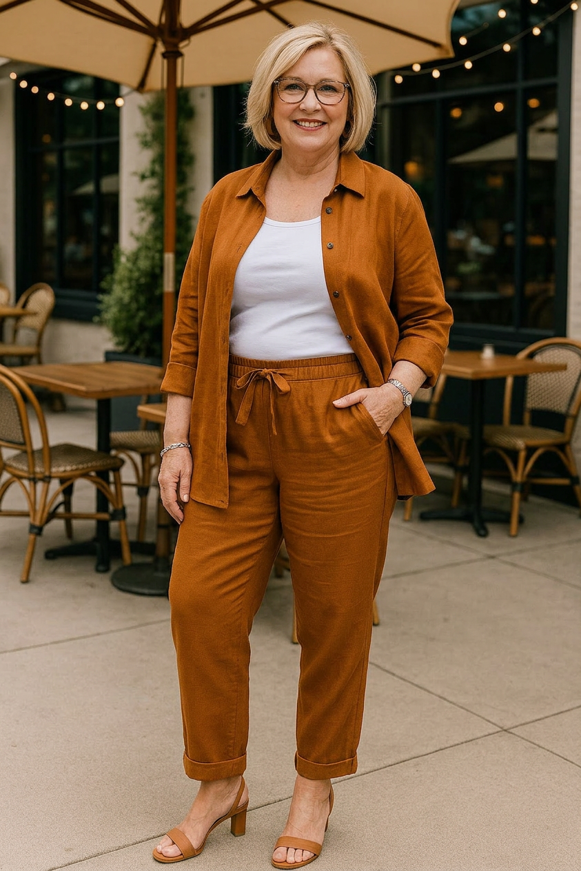 Lucia | Linen Collared Two-Piece Set