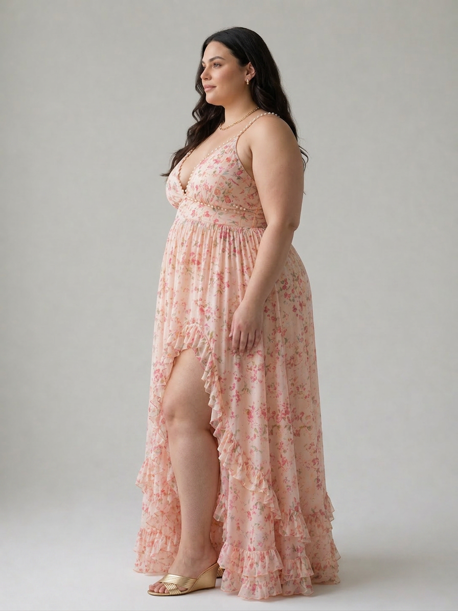 Corinne | Mesh Strapless Maxi Dress