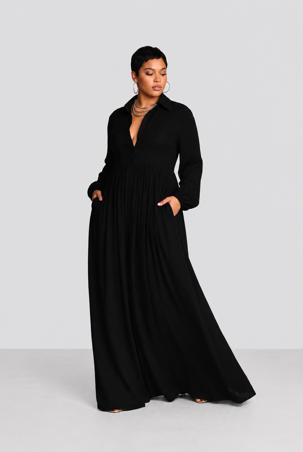 Courtney | Collared Maxi Dress