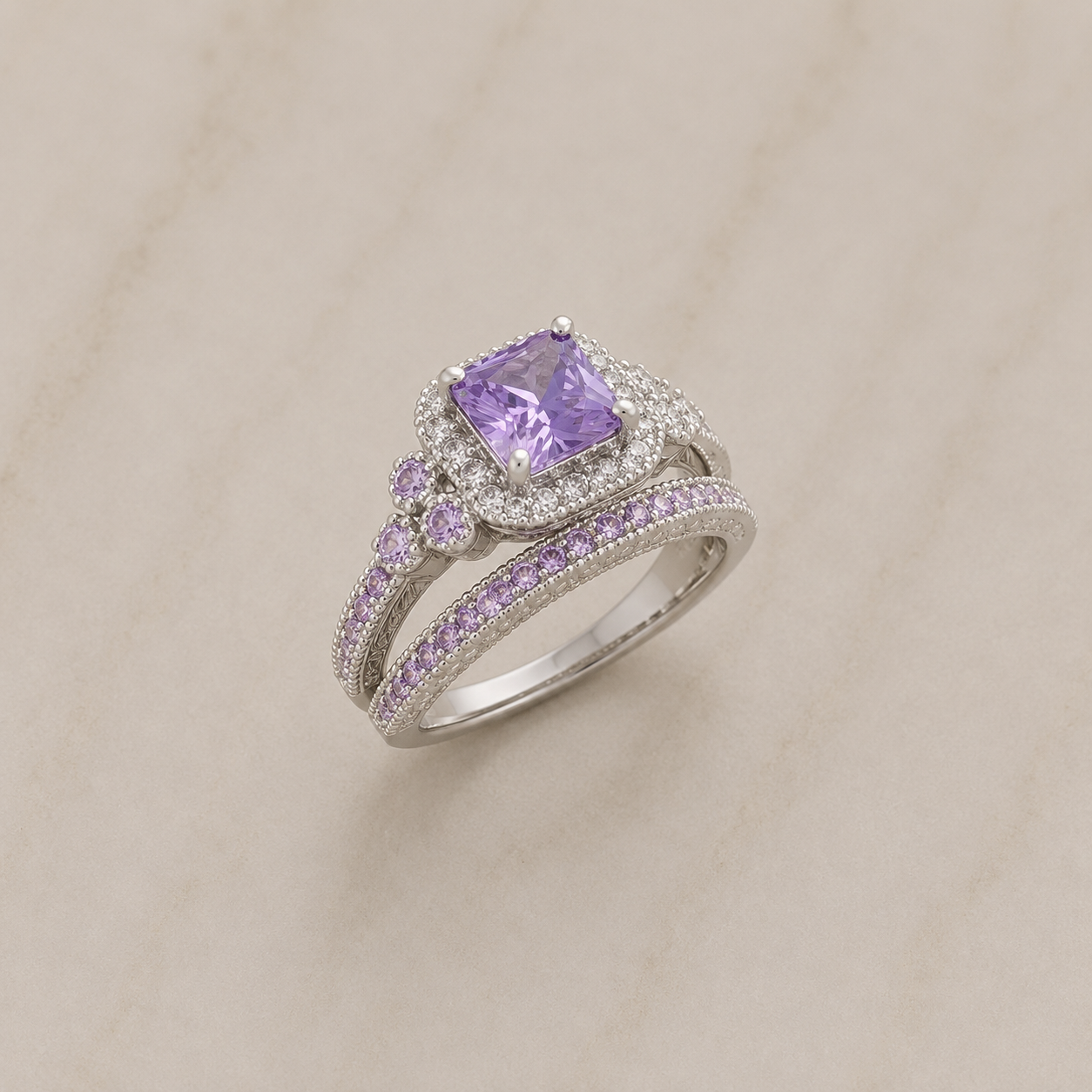 Roxanne | Stacking Cubic Zirconia Ring Set for Women