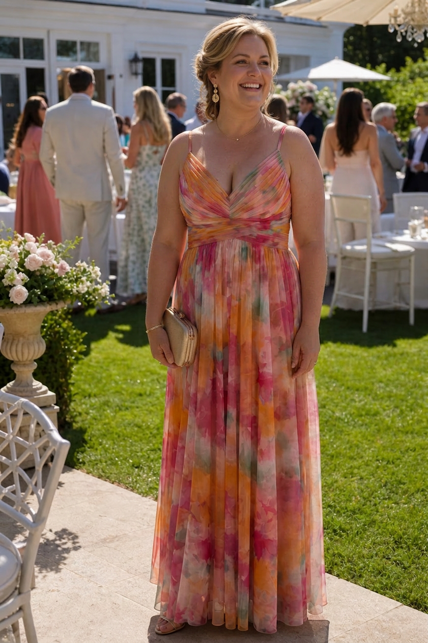 Joanna | Chiffon Floral V-Neck Maxi Dress