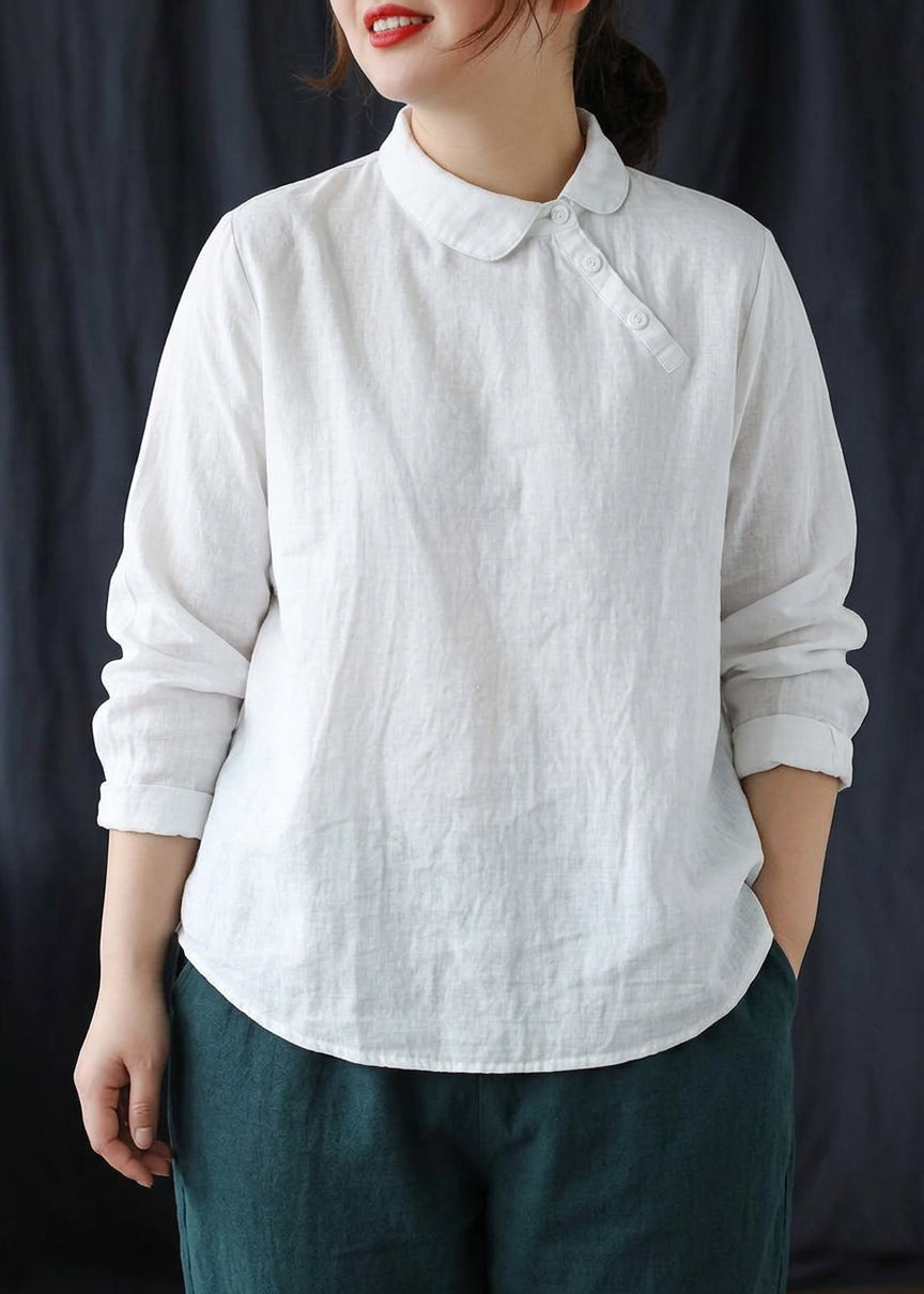 Haley | Linen Collared Blouse