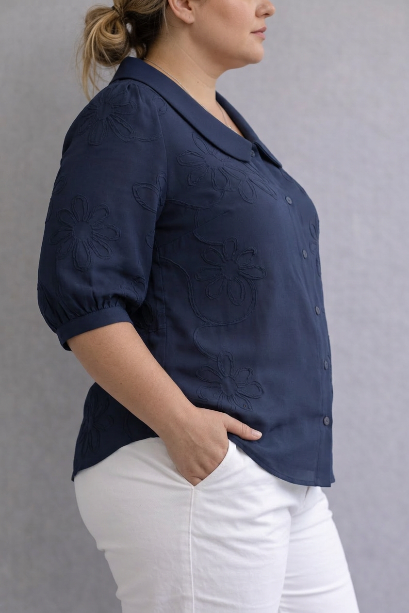 Marlene | Floral Collared Blouse