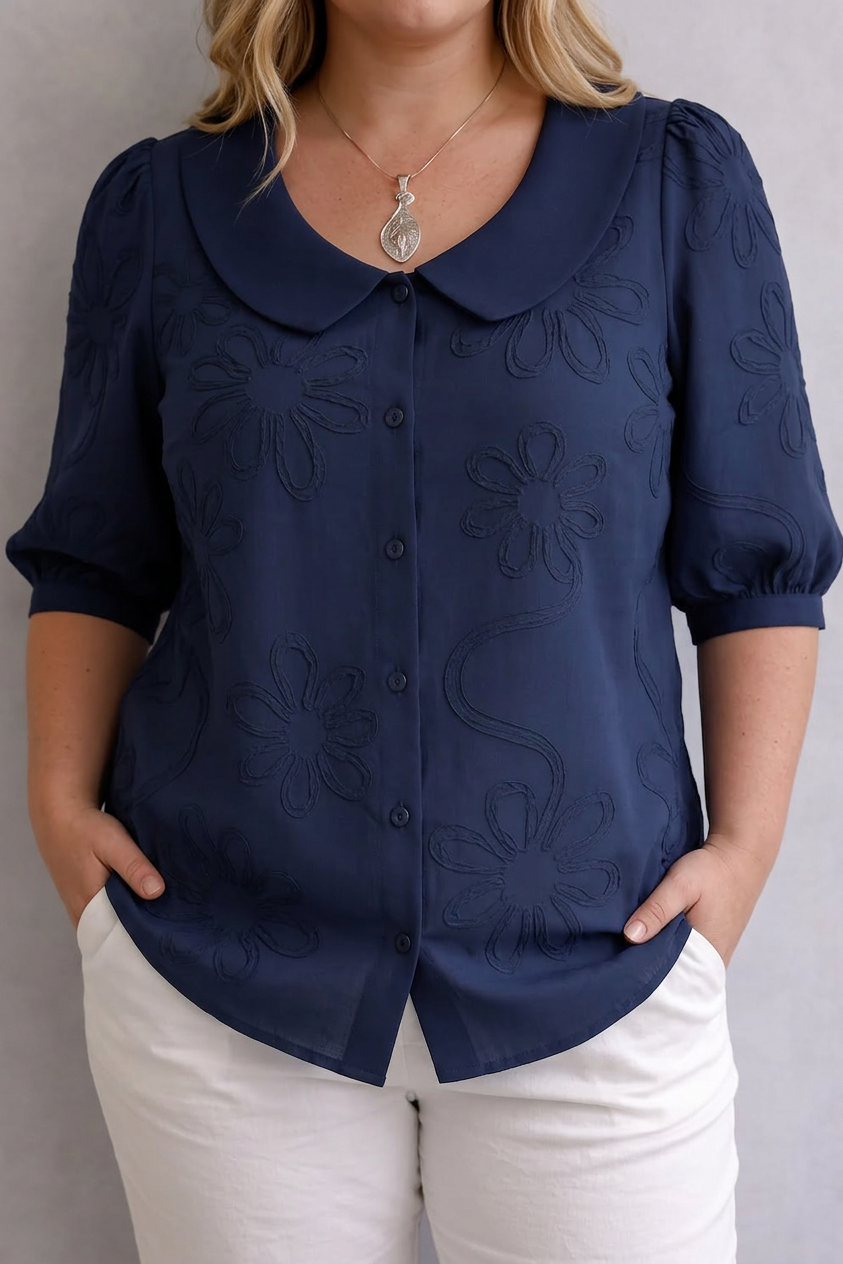 Marlene | Floral Collared Blouse