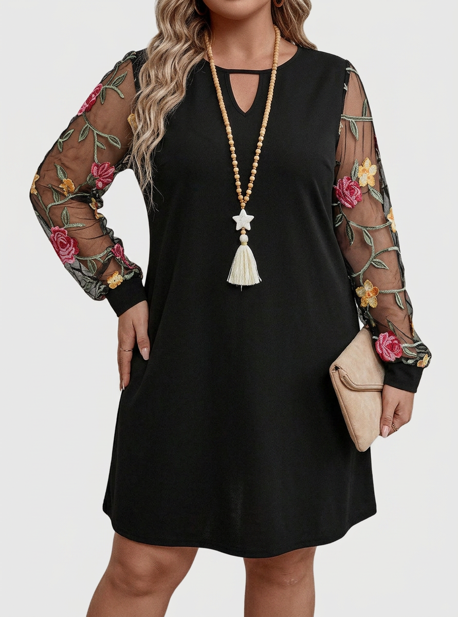 Maxine | Mesh Floral Mini Dress