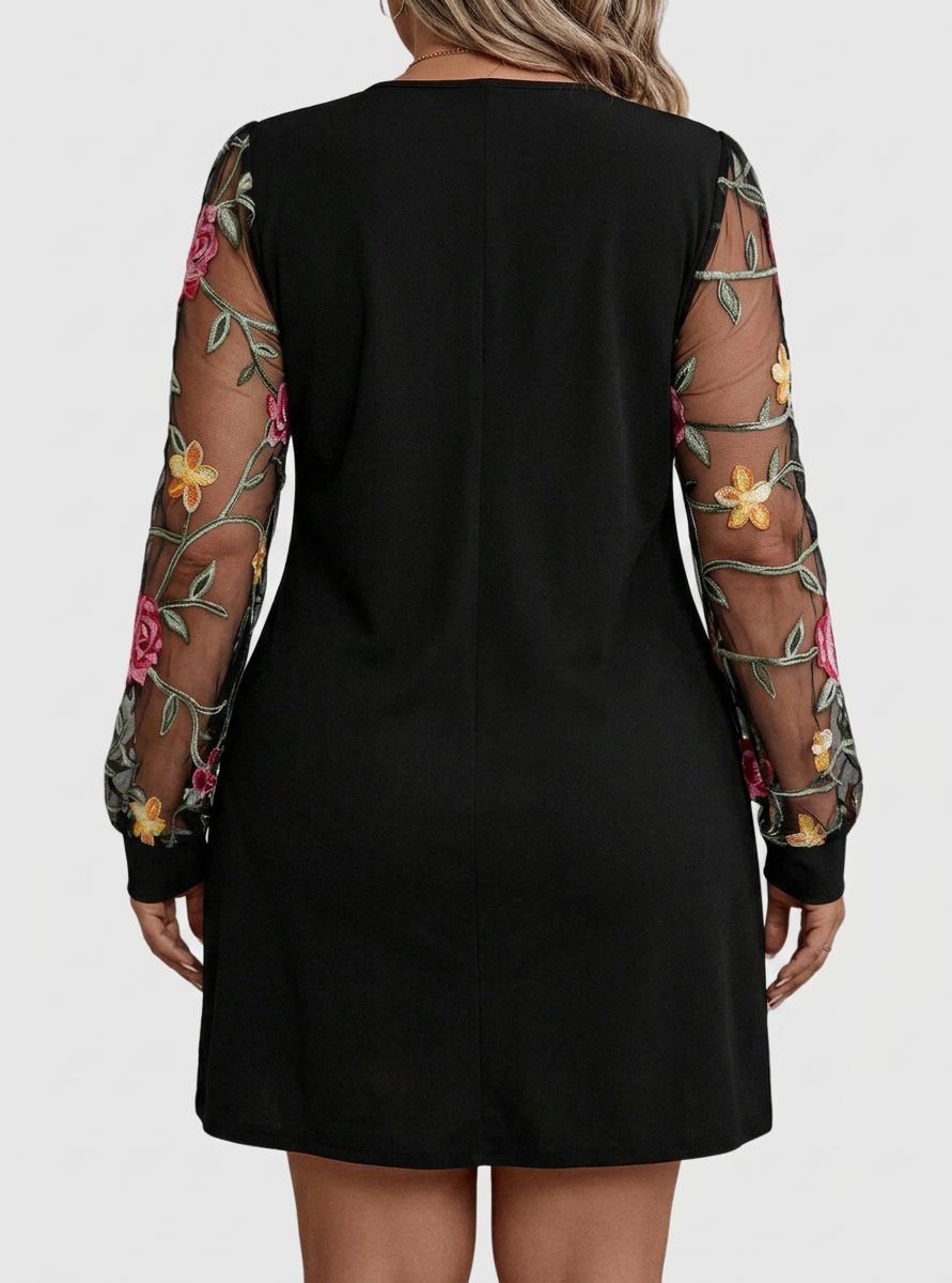 Maxine | Mesh Floral Mini Dress