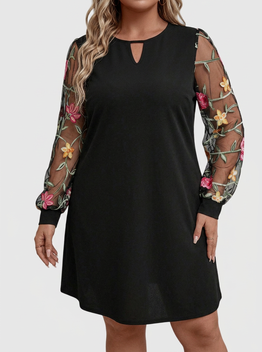 Maxine | Mesh Floral Mini Dress