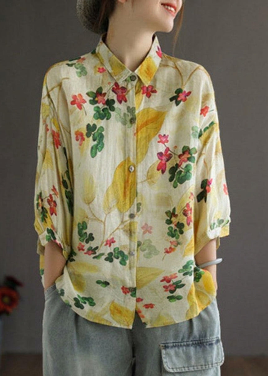 Lorraine | Tropical Collared Top