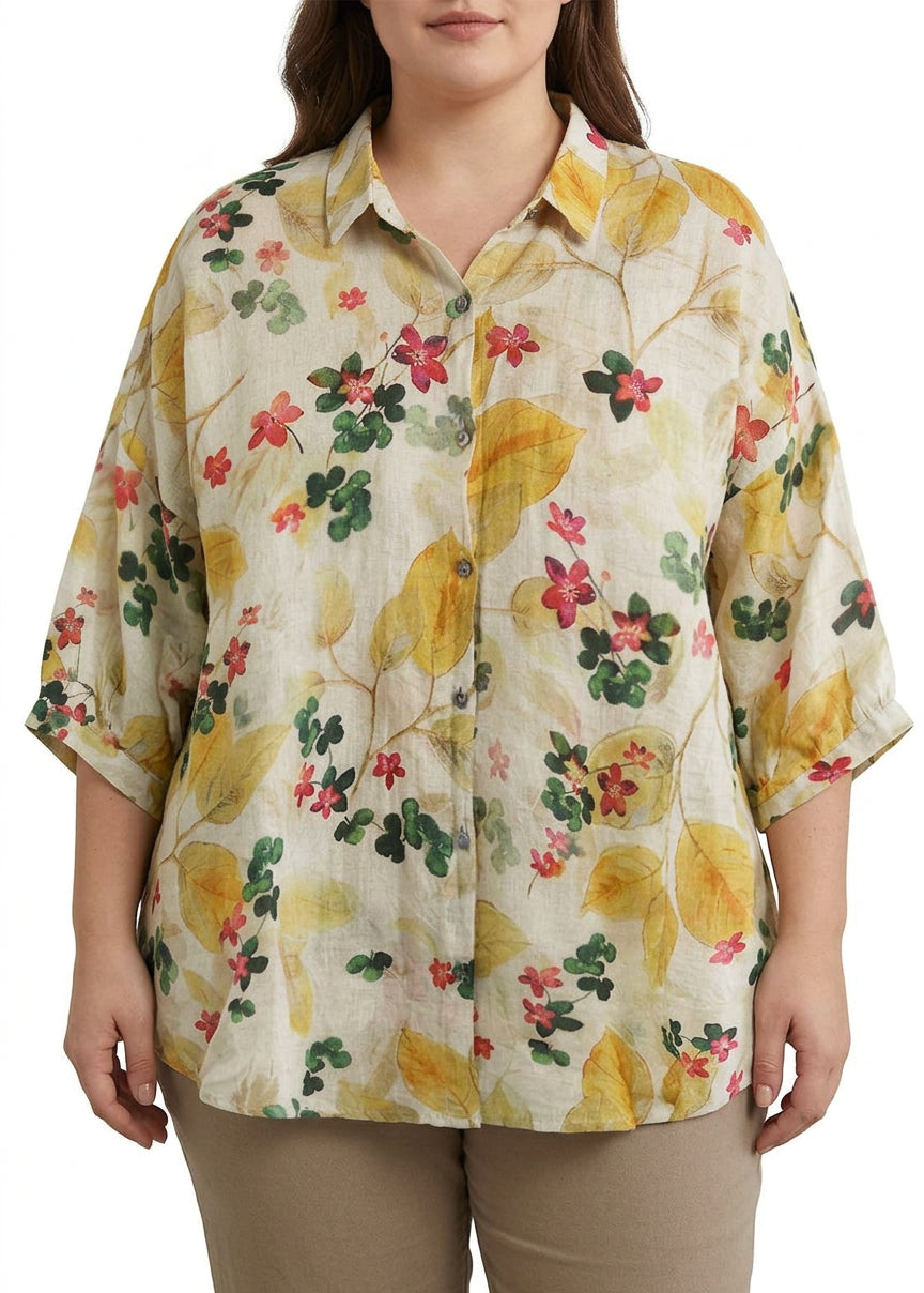 Lorraine | Tropical Collared Top