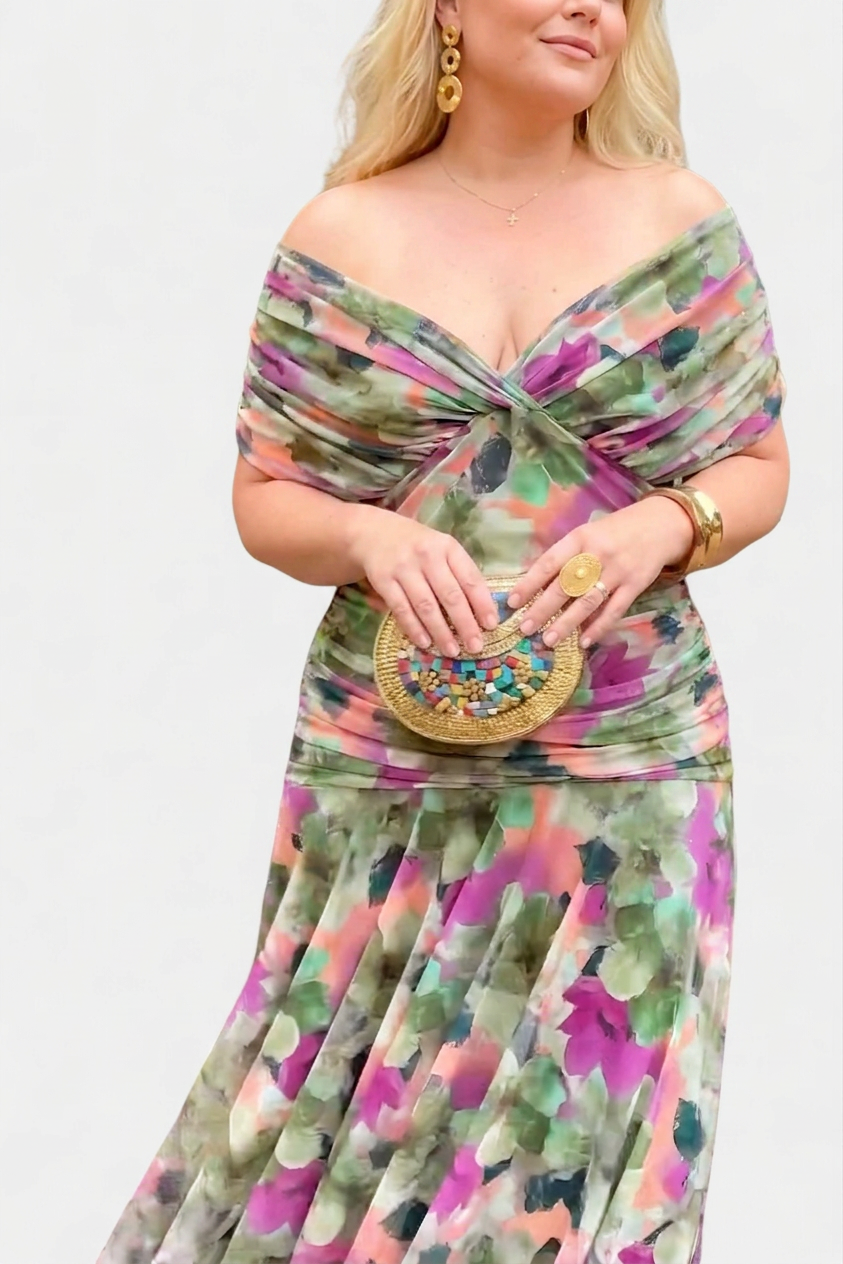 Mara | Floral Off-Shoulder Maxi Dress